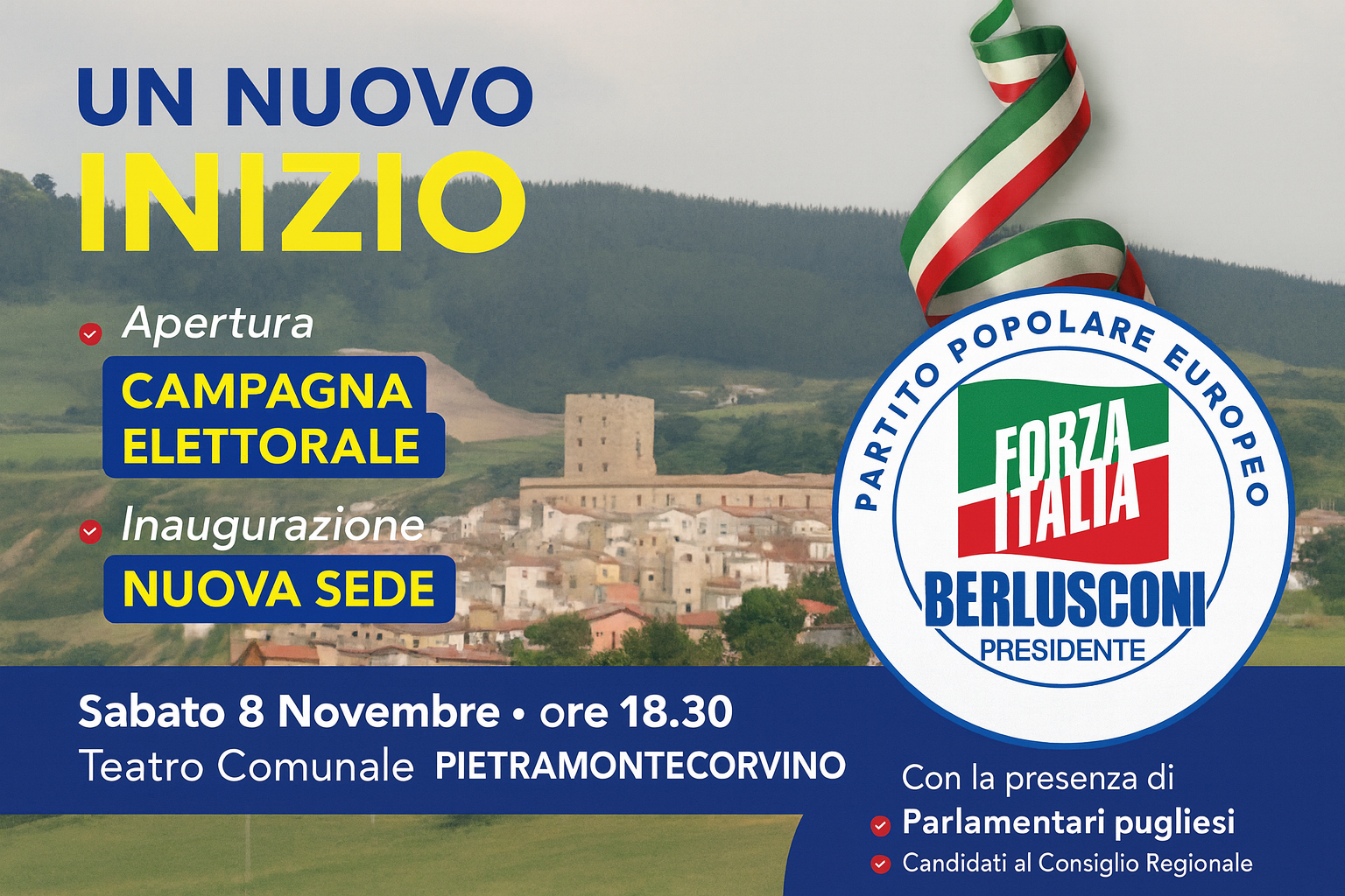 Pietra, inaugurazione della campagna elettorale e nuova sede di Forza Italia